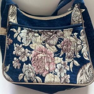 Blue Victorian Style Unique Handmade Crossbody.
